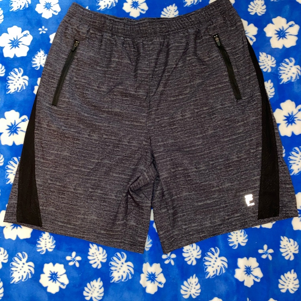 Fila Black Athletic Shorts Lightweight Moisture-Wicking